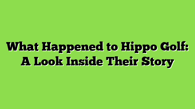 What Happened to Hippo Golf: A Look Inside Their Story