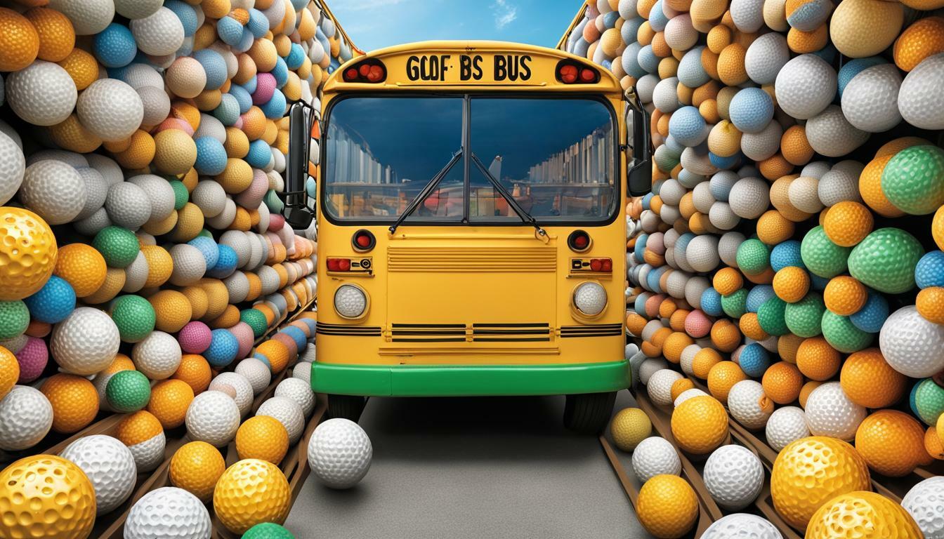 how many golf balls fit in a school bus
